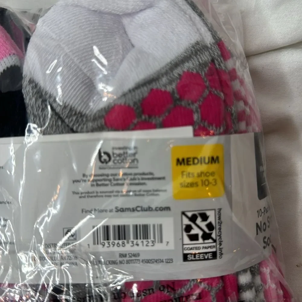 Member Mark Girl’s No Show Pack said stem Socks. Size 10-3.
